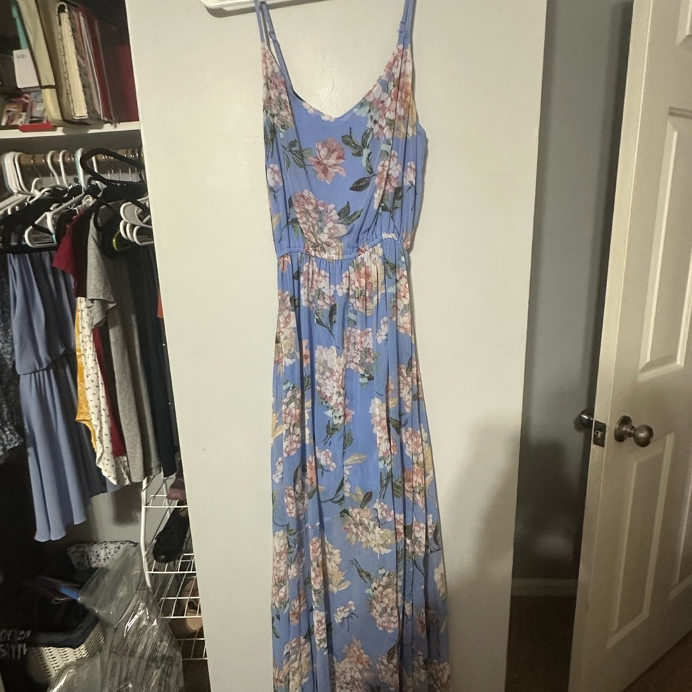Abercrombie & Fitch Floral Blue Maxi Dress